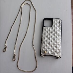 SHEILA Bandolier Crossbody Phone Case in Creme/Gold iPhone 12 Pro